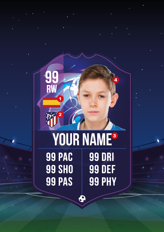 Poster football carte de joueur de football - TenStickers