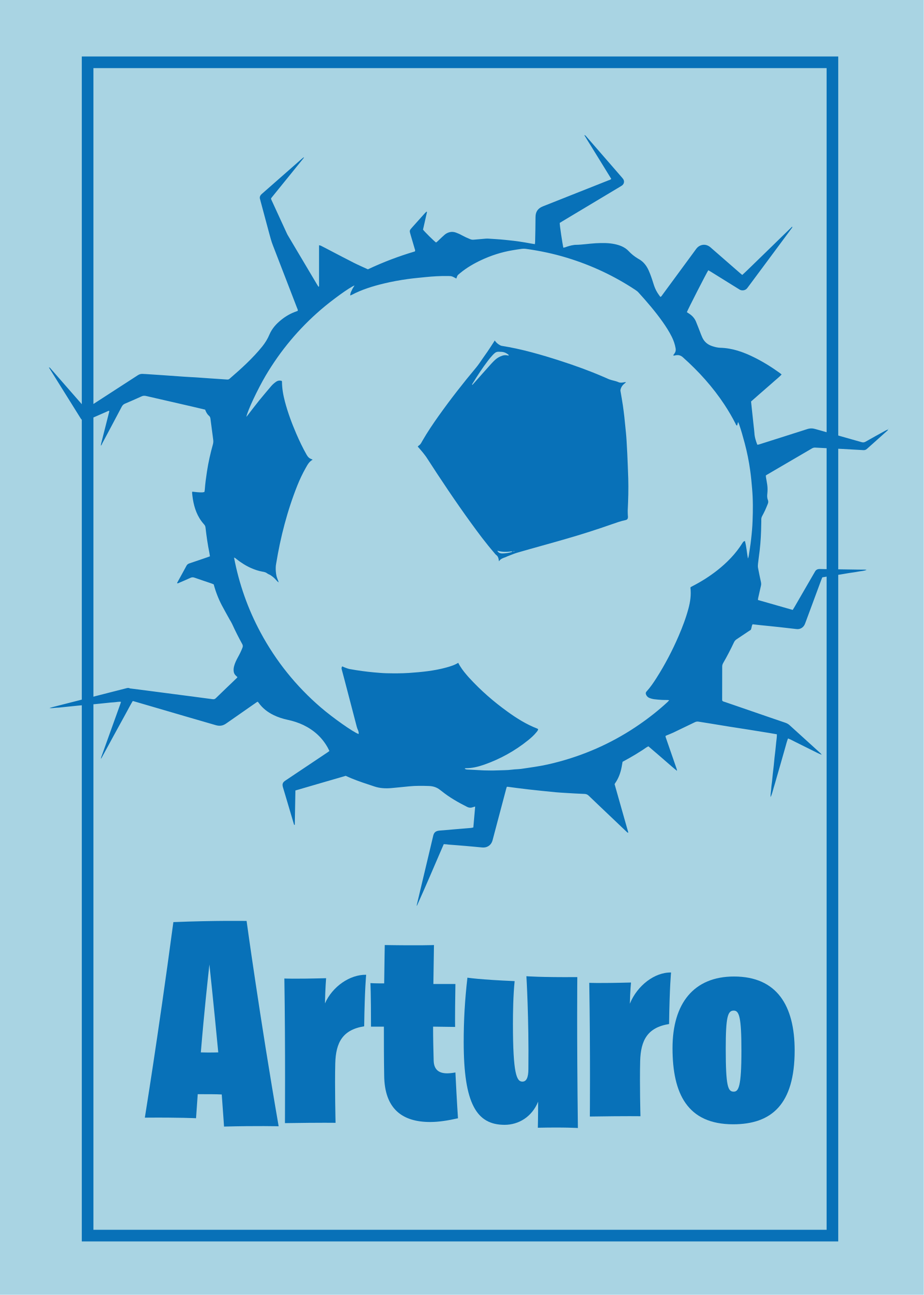 Poster football mur de balle brisée - TenStickers