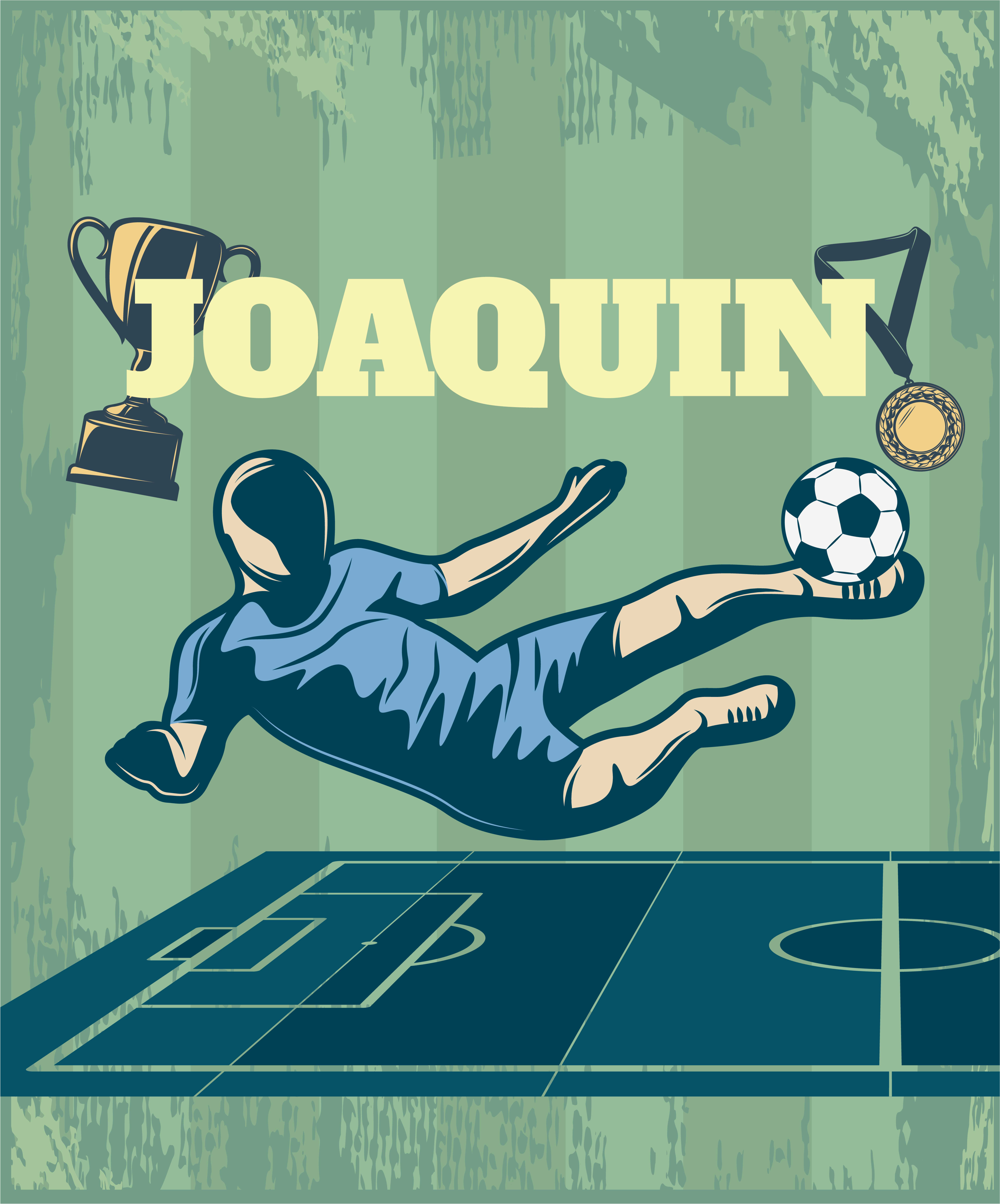 Poster football personnalisé avec nom - TenStickers