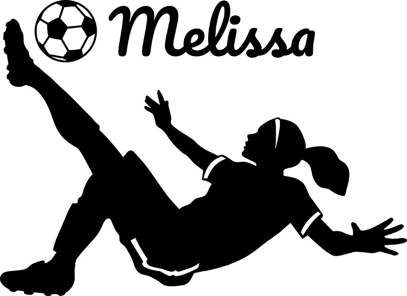 Poster football vinyle femme footballeuse personnalisable - TenStickers