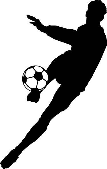 Poster football silhouette joueur tirant au but - TenStickers