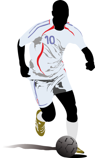 Poster football joueur en pleine course - TenStickers