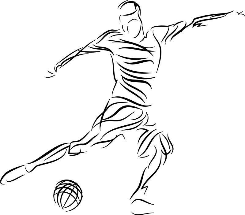 Poster football joueur abstrait - TenStickers