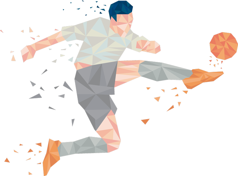 Poster football joueur professionnel abstrait - TenStickers