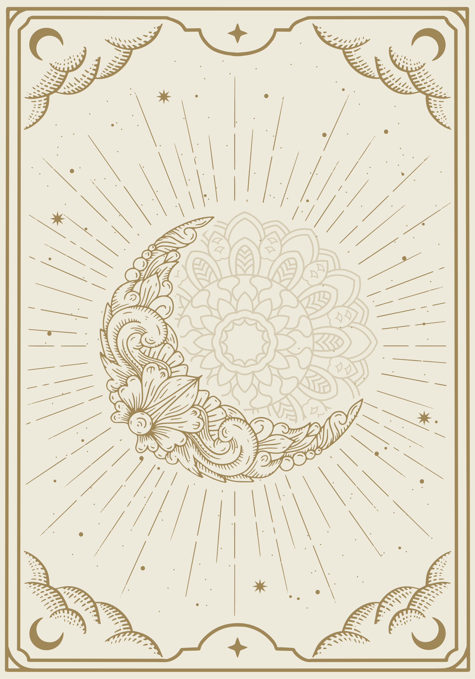 Poster zen mandala lunaire - TenStickers
