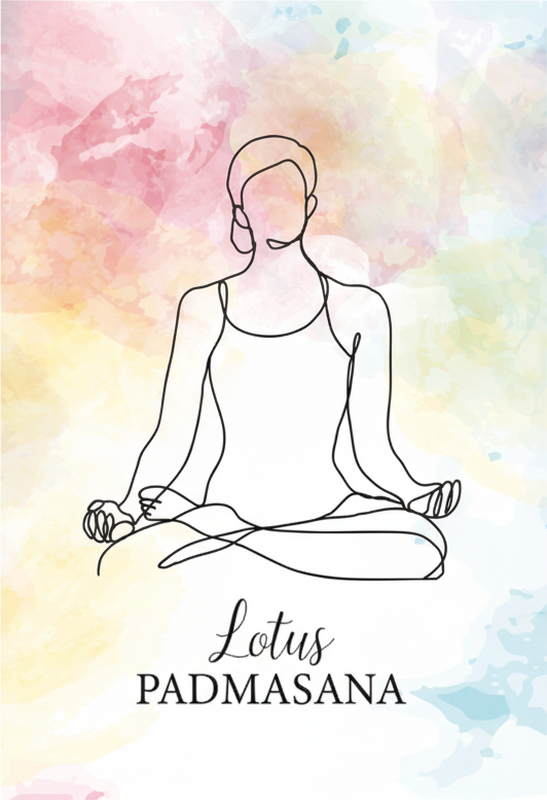 Poster zen en dessin linéaire de méditation - TenStickers