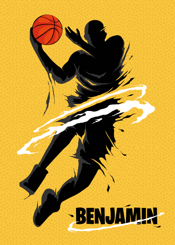 Affiche de saut de joueur de basket - TenStickers