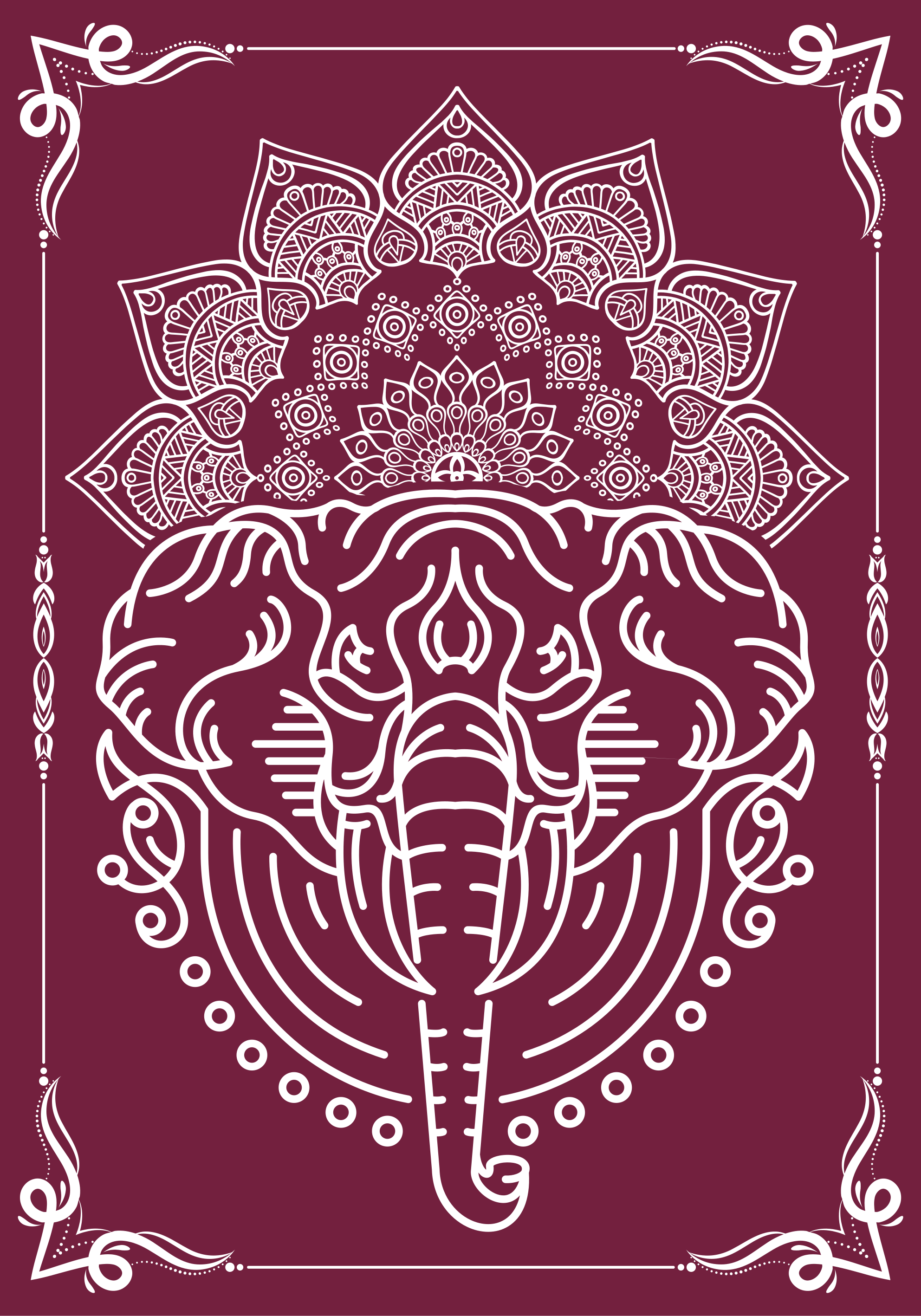Impression d'affiche de mandala d'éléphant - TenStickers