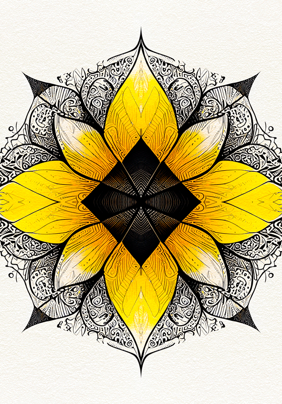 Affiche zen mandala floral - TenStickers