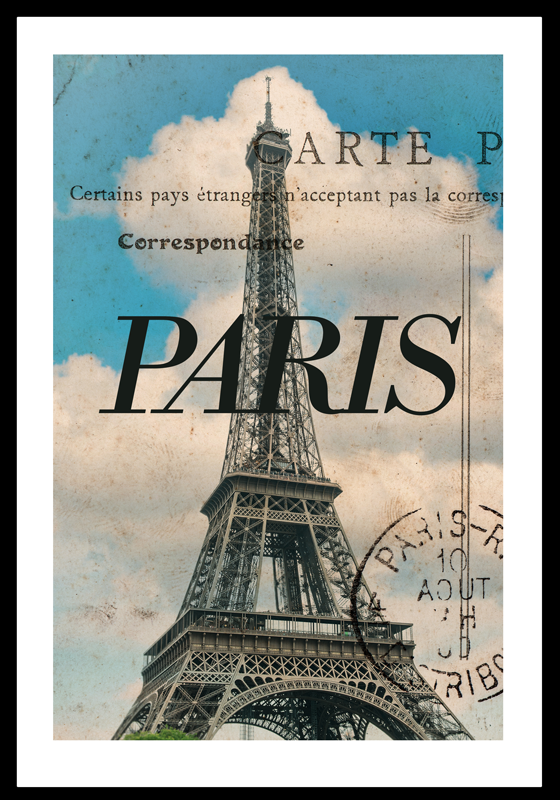 Poster salon carte postale de Paris  - TenStickers