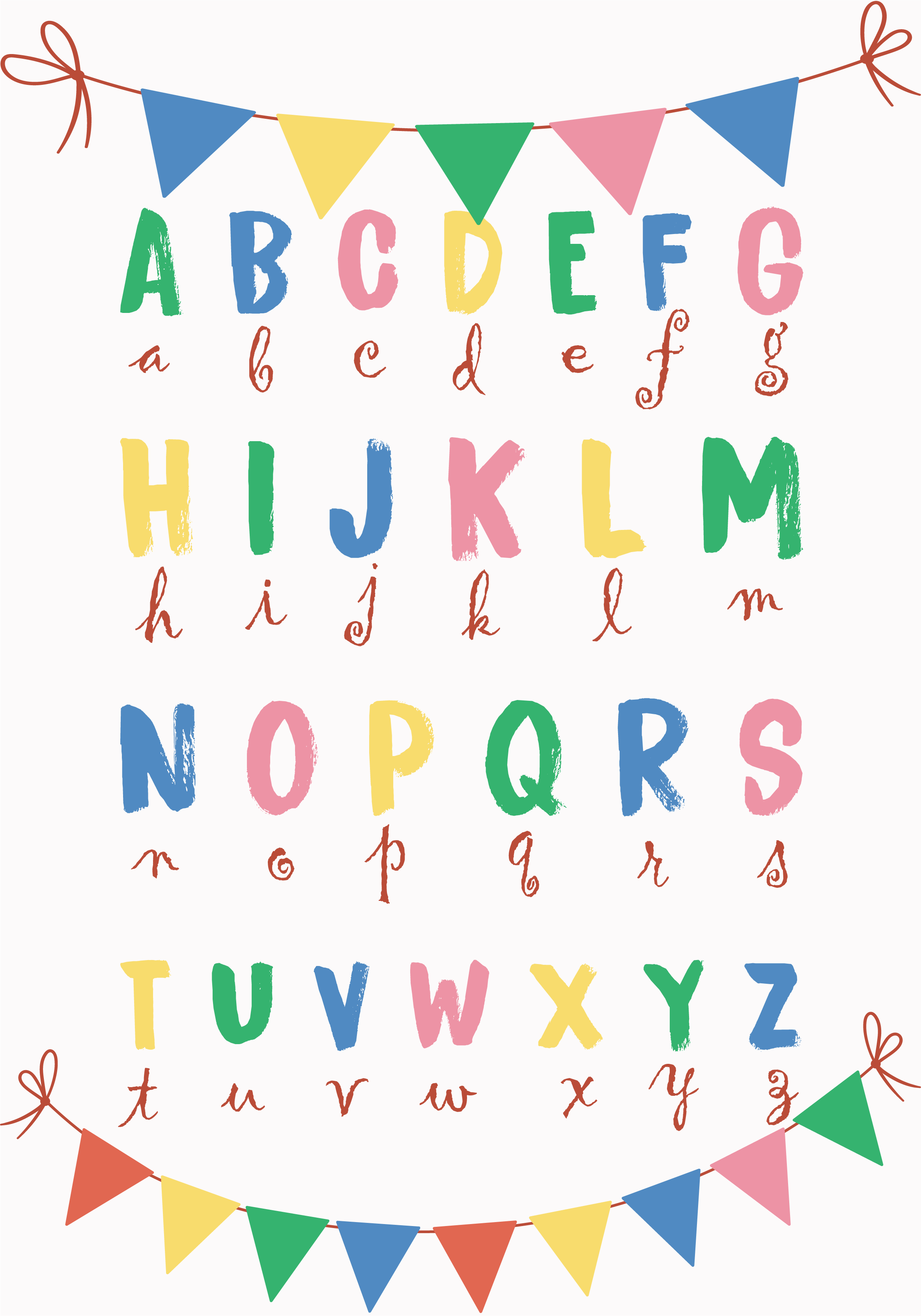 Poster enfant alphabet minuscules majuscules - TenStickers