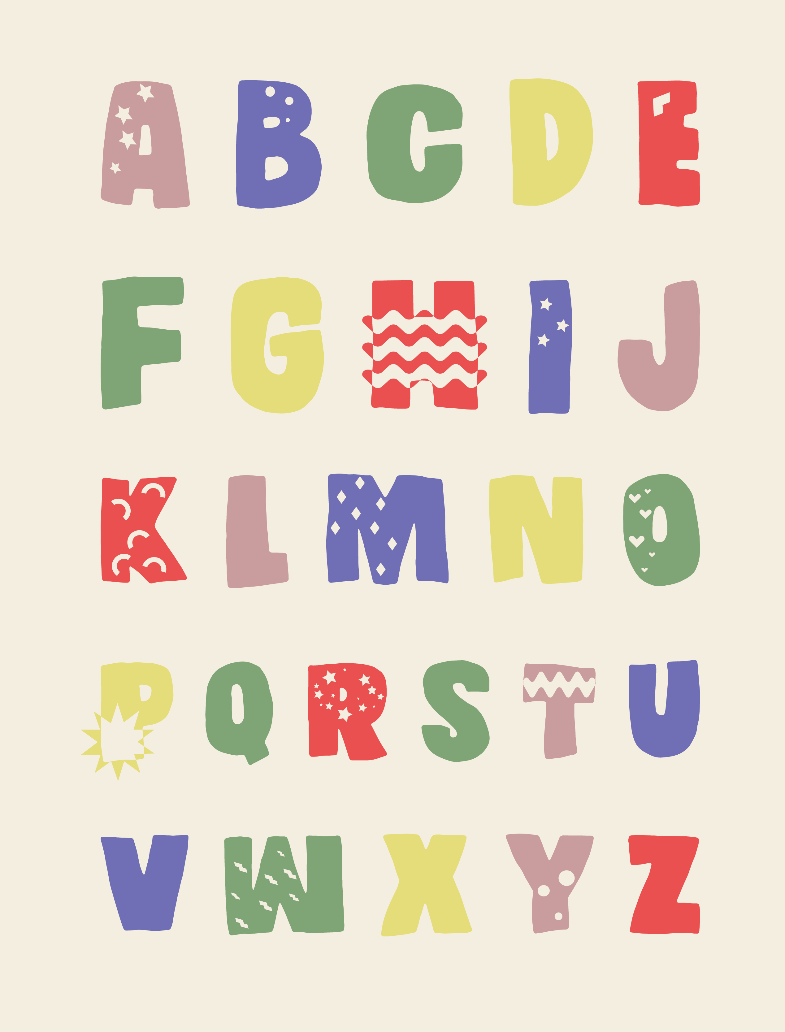 Poster chambre enfant alphabet formes colorés - TenStickers