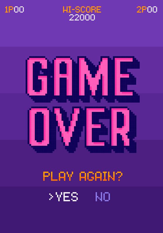 Poster jeux vidéo game over - TenStickers