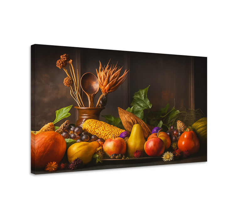 Tableau cuisine légumes et fruits rustiques - TenStickers