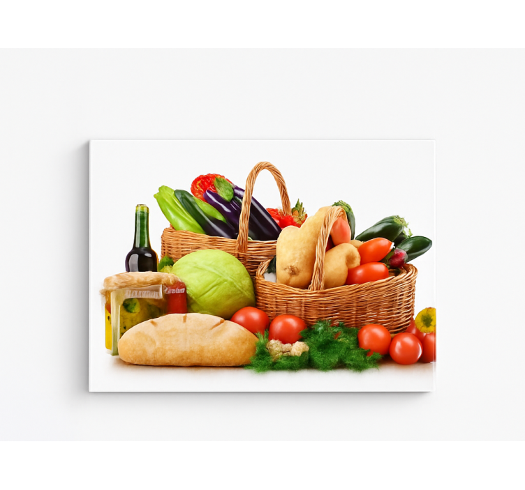 Tableau cuisine légumes dans un panier - TenStickers