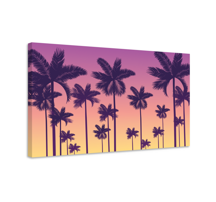 Tableau paysage Palmiers au coucher du soleil - TenStickers