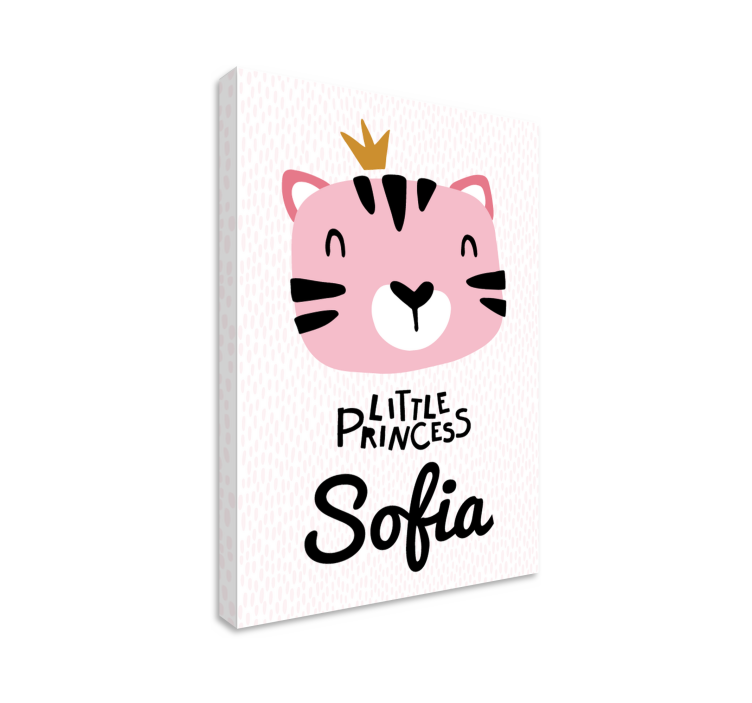 Tableau pour enfant Bébé chat style nordique avec nom - TenStickers