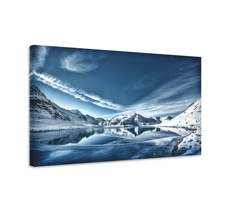 Tableau paysage Soleil de neige de montagne - TenStickers