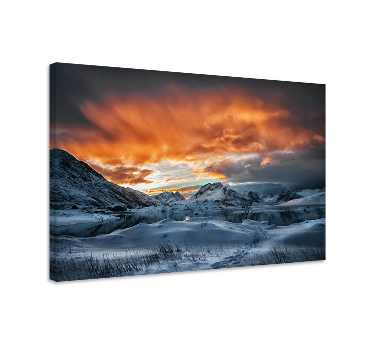 Tableau paysage Montagnes neige soleil - TenStickers