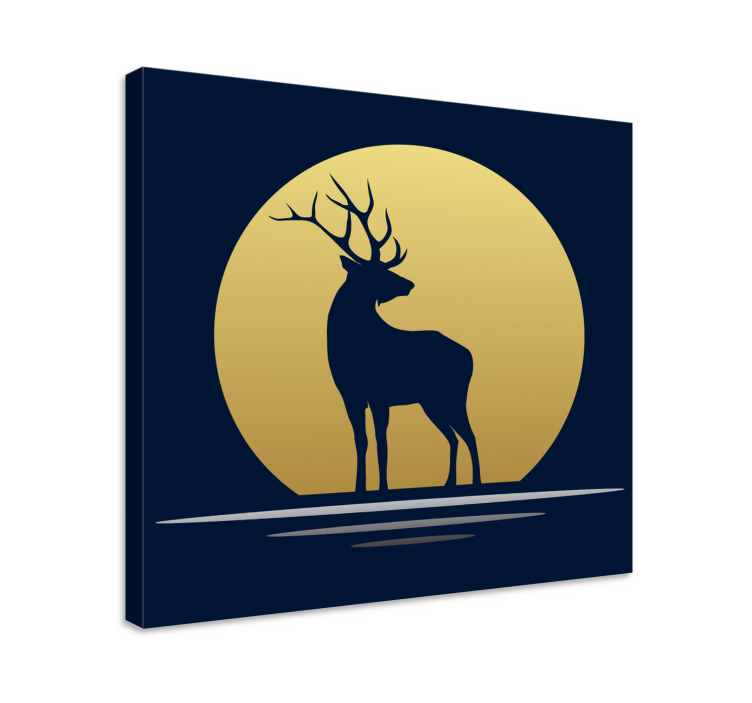 Tableau cerf Cerf au clair de lune - TenStickers