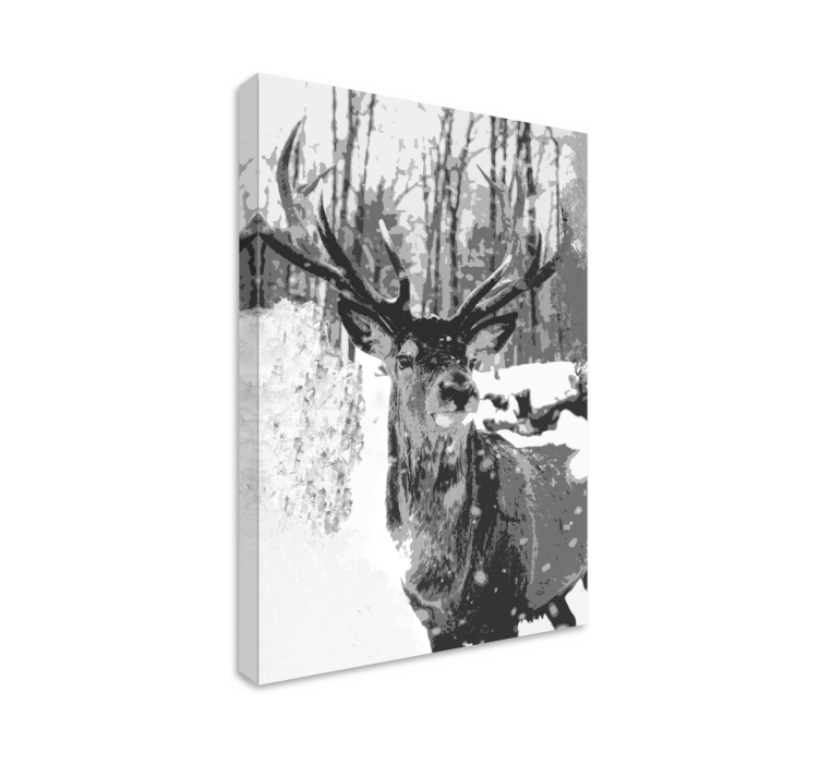Tableau cerf Cerf gris traces de tableau - TenStickers