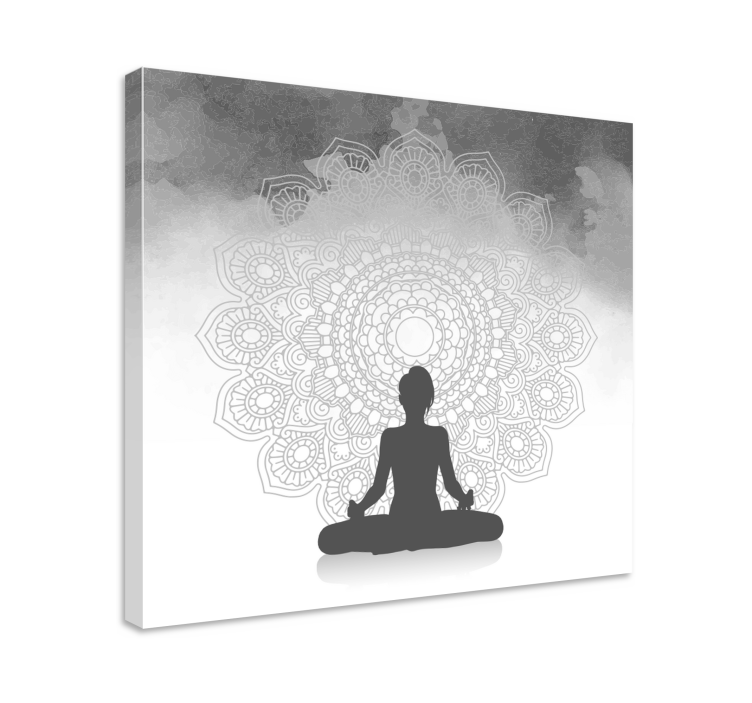 Tableau silhouette en méditation avec mandala - TenStickers