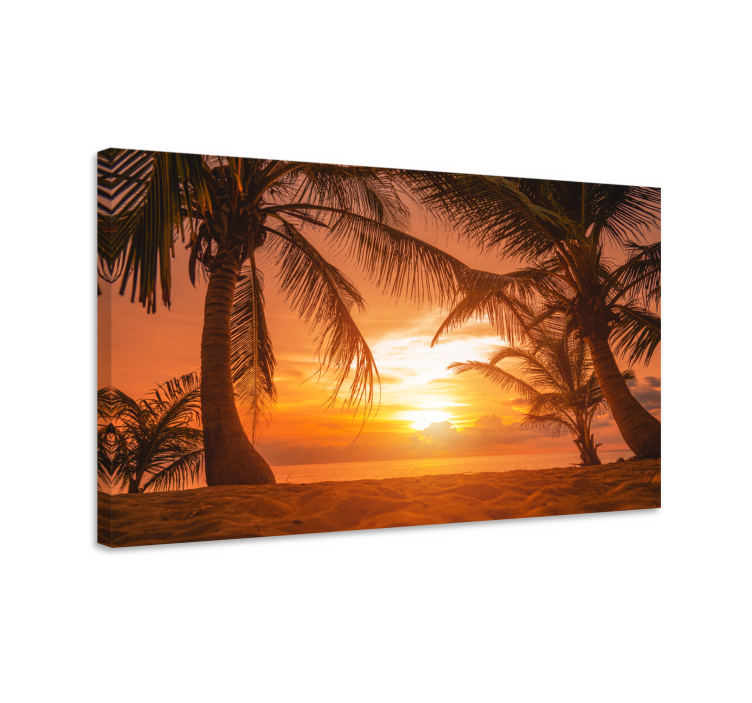 Tableau tête de lit Coucher de soleil sur la plage - TenStickers