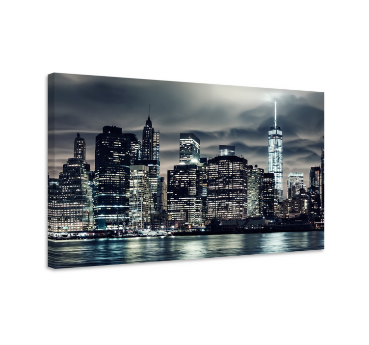 Tableau New york la nuit - TenStickers