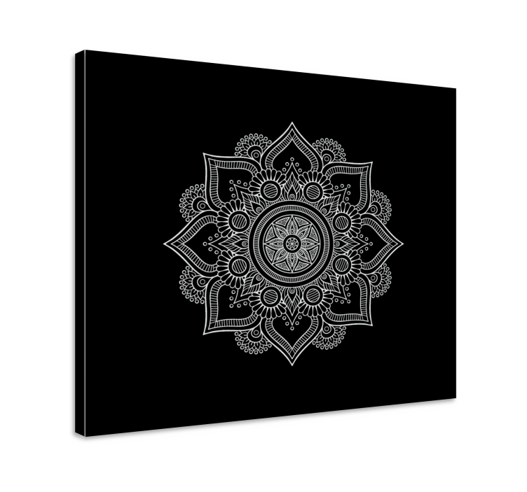 Tableau mandala Noir et blanc - TenStickers