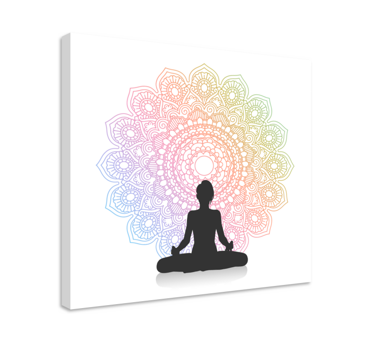 Tableau mandala Yoga arc en ciel - TenStickers