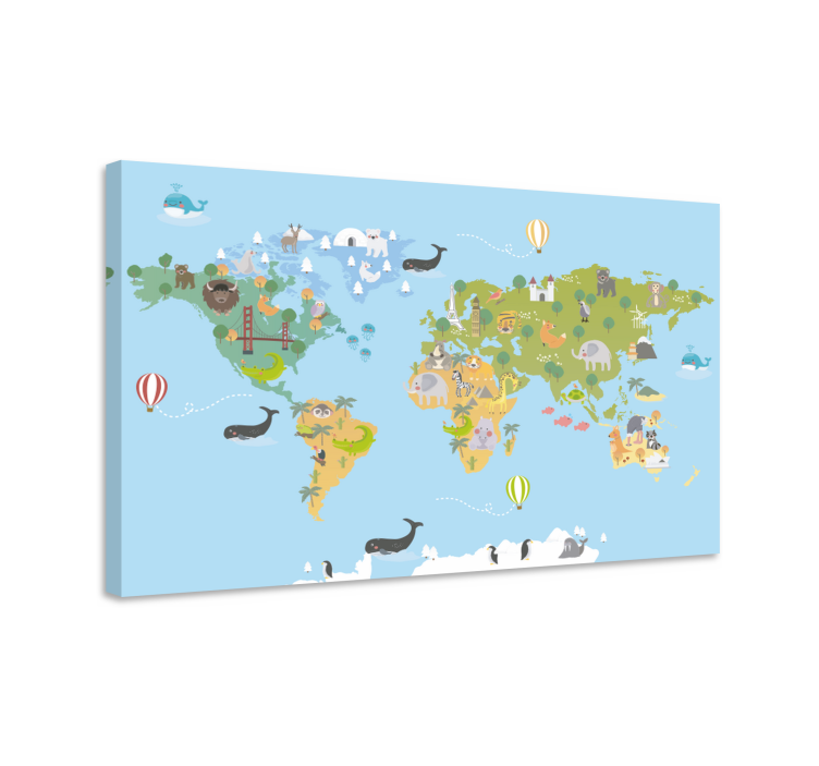 Tableau carte du monde Carte des enfants - TenStickers