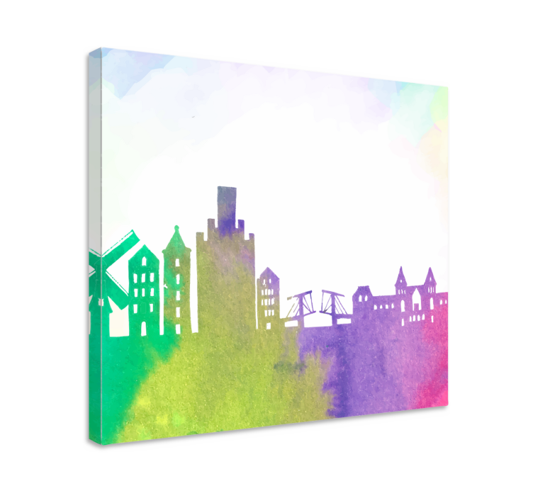 Tableau villes et pays silhouette urbaine skyline - TenStickers