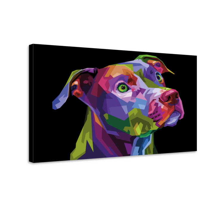 Tableau chien pitbull moderne multicolore - TenStickers