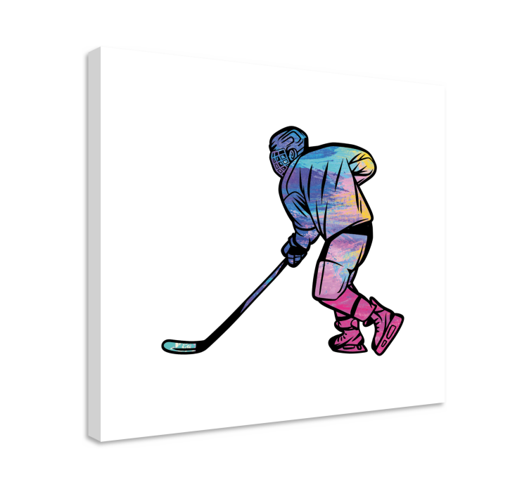 Tableau Hockey sur glace arc-en-ciel - TenStickers
