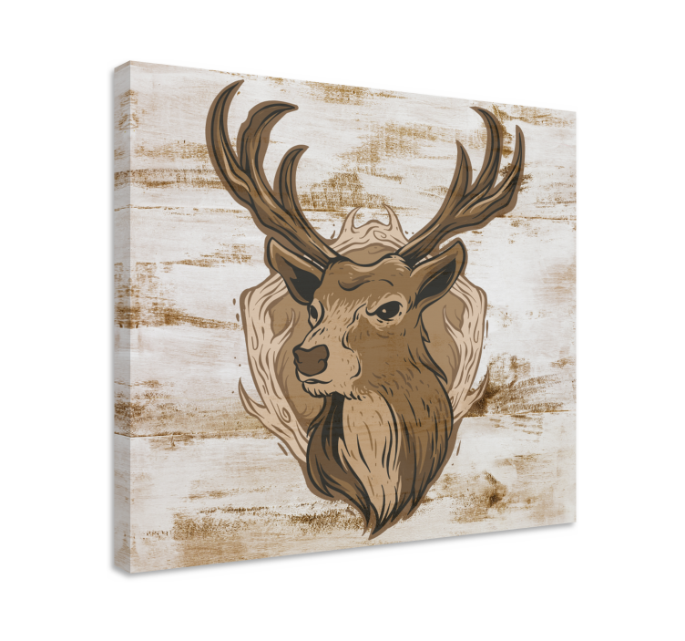 Tableau cerf Cerf en bois - TenStickers