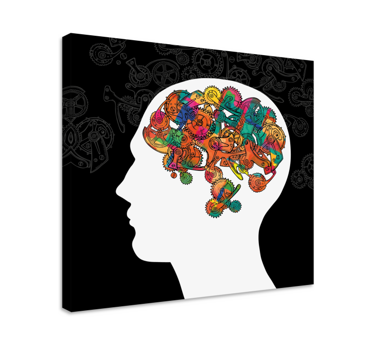 Tableau abstraite Rouages du cerveau - TenStickers