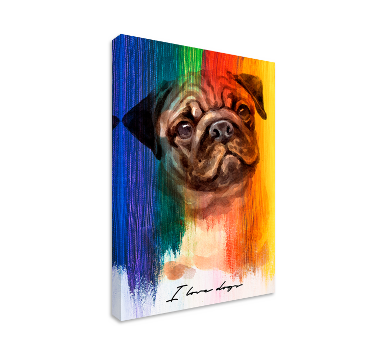 Tableau chiens portrait adorable de carlin - TenStickers
