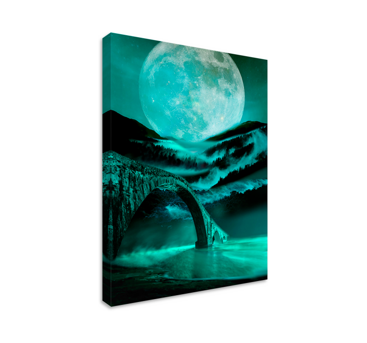 Tableau paysage Rivière au clair de lune - TenStickers
