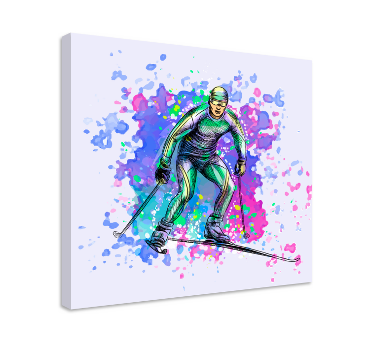 Tableau sports scène d'action de ski - TenStickers