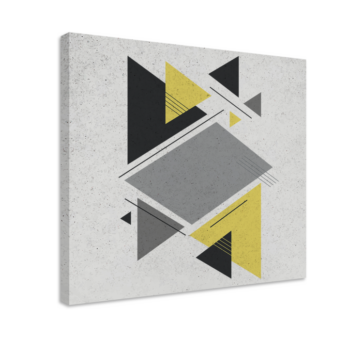 Tableau scandinave Triangles gris jaune noir - TenStickers