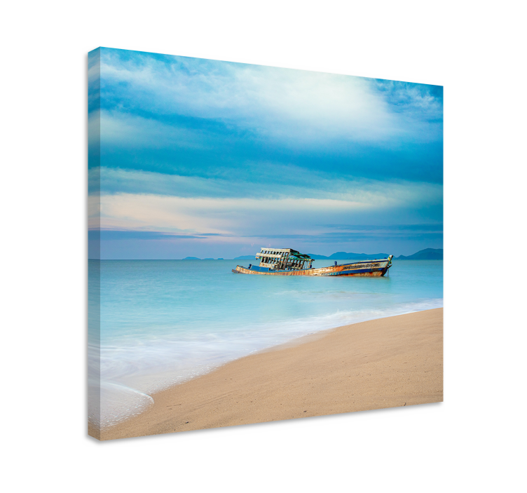 Tableau paysage Bateau sur la plage - TenStickers