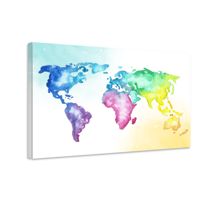 Tableau carte du monde Dégradé coloré - TenStickers