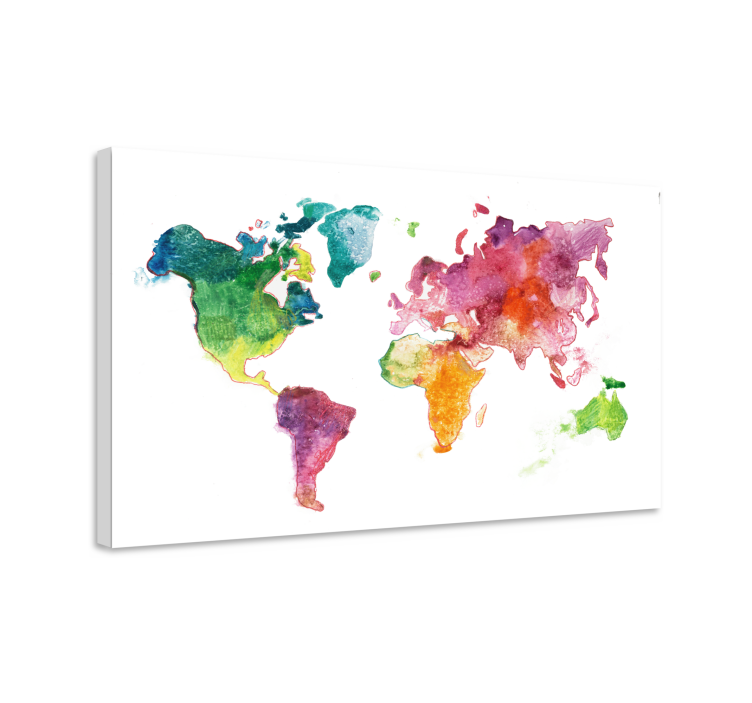 Tableau carte du monde Coloré - TenStickers