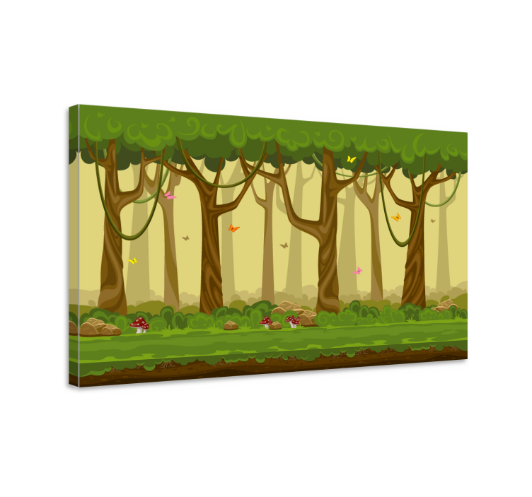 Tableau arbre de vie Dessin animé de la forêt - TenStickers