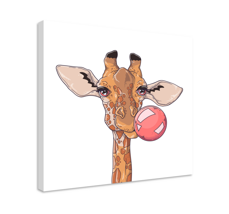 Tableau animaux girafe avec bulle - TenStickers