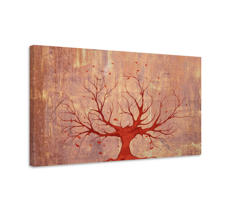 Tableau arbre de vie Orange texturé - TenStickers