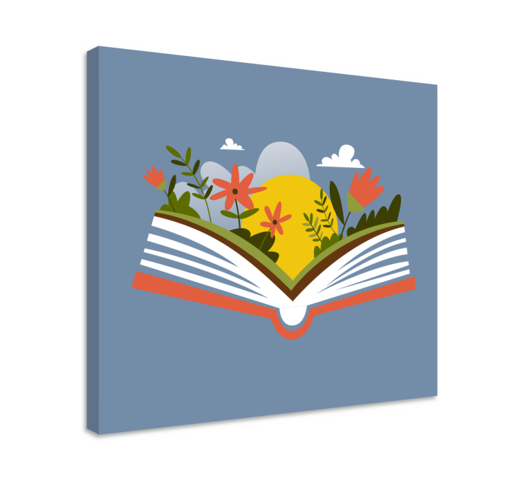 Tableau fleurs Livre d'ouverture avec des fleurs - TenStickers