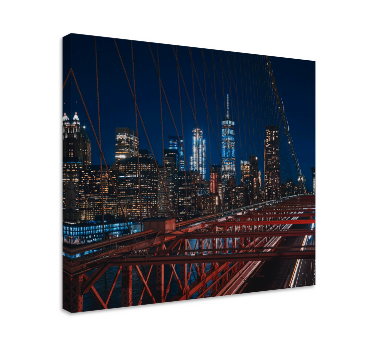 Tableau villes et pays vue sur le pont de brooklyn - TenStickers