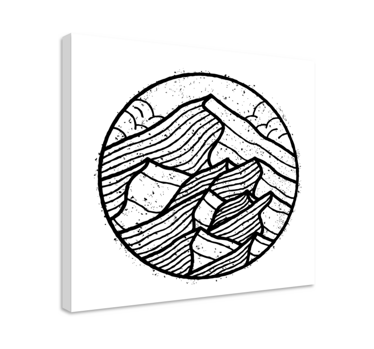 Tableau paysages chaîne de montagnes abstraite - TenStickers