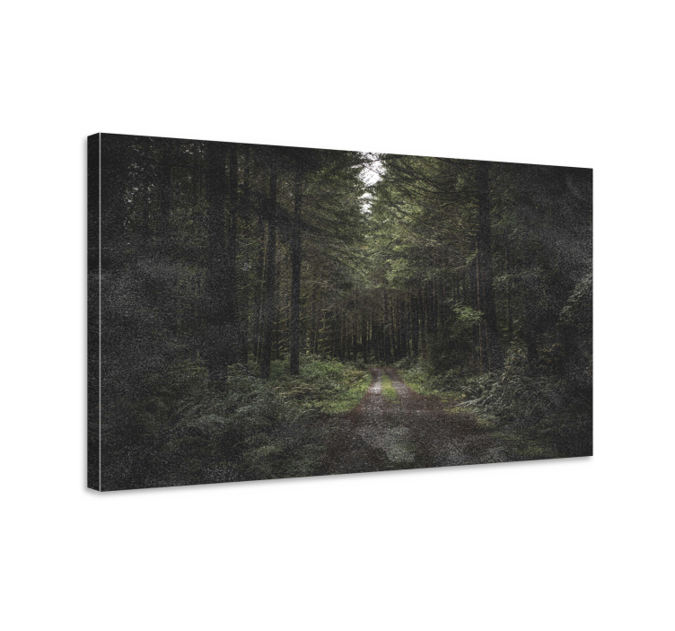 Tableau paysage Marcher dans une forêt sombre - TenStickers